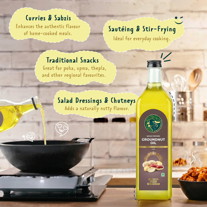 Wood Pressed Groundnut Oil