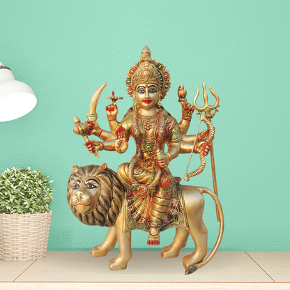 Brass Goddess Durga Superfine Idol 13.12Kg - PUSHMYCART