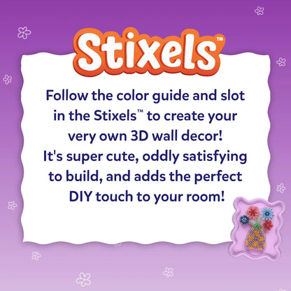 Skillmatics Stixels Flower Vase Wall Decor DIY 3D Pixel Art Kit Ages 7 and Up