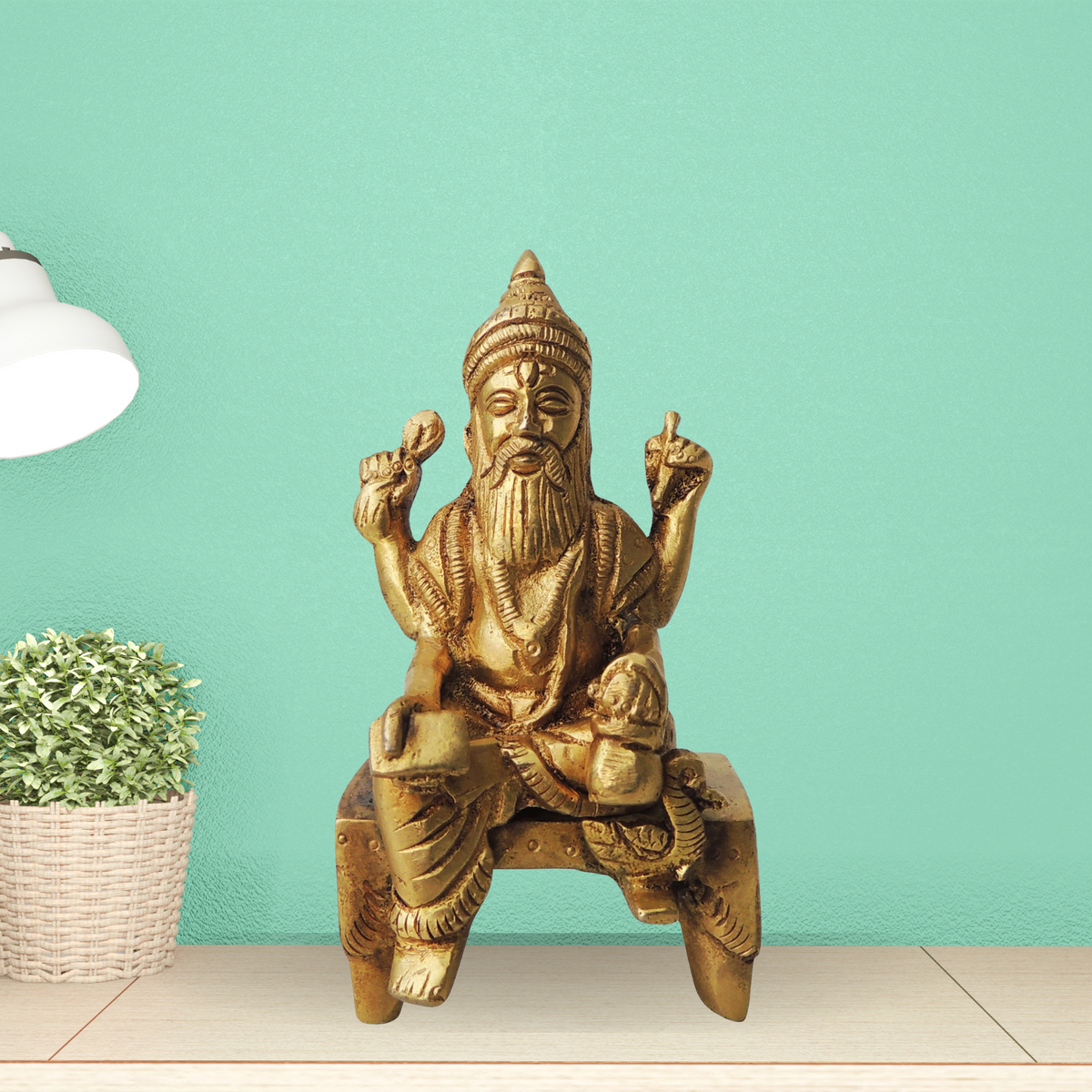Brass Vishwakarma Statue 0.4Kg - PUSHMYCART