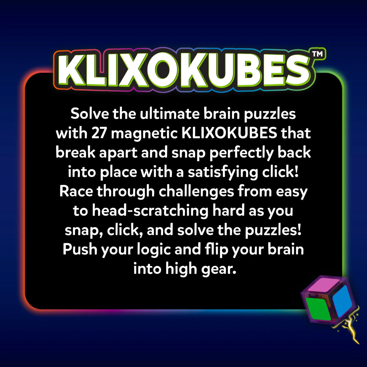 Skillmatics Klixokubes 3D Magnetic Brain Teaser Puzzle Ages 7 and Up