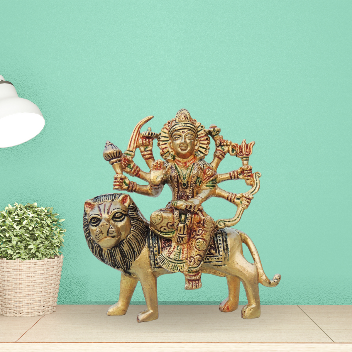 Brass Durga Ji Idol Statue 1Kg - PUSHMYCART