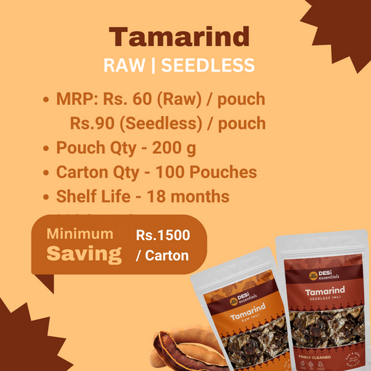Go Desi Tamarind | 2 Flavours Carton | 100 Packs | Carton