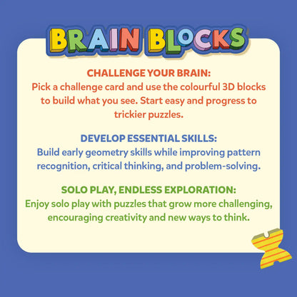 Skillmatics Brain Blocks 3D Early STEM Building Blocks for Kids