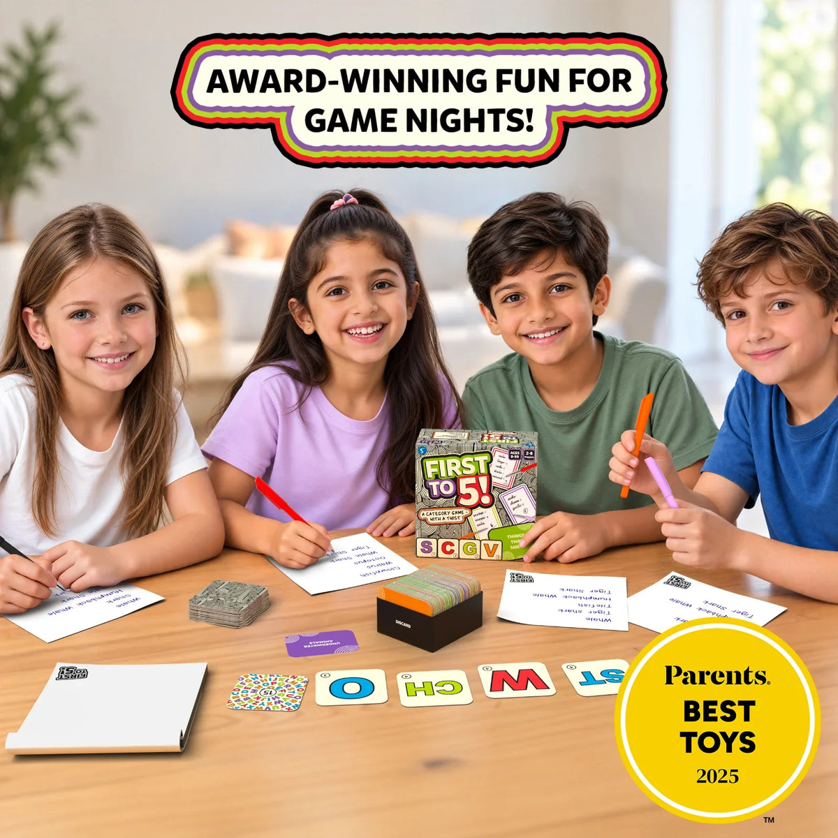 Skillmatics First to 5 Quick Category Game with a Twist Ages 8 and Up