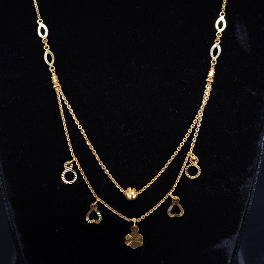 Pure Gold Two Layer Necklace 6.74g