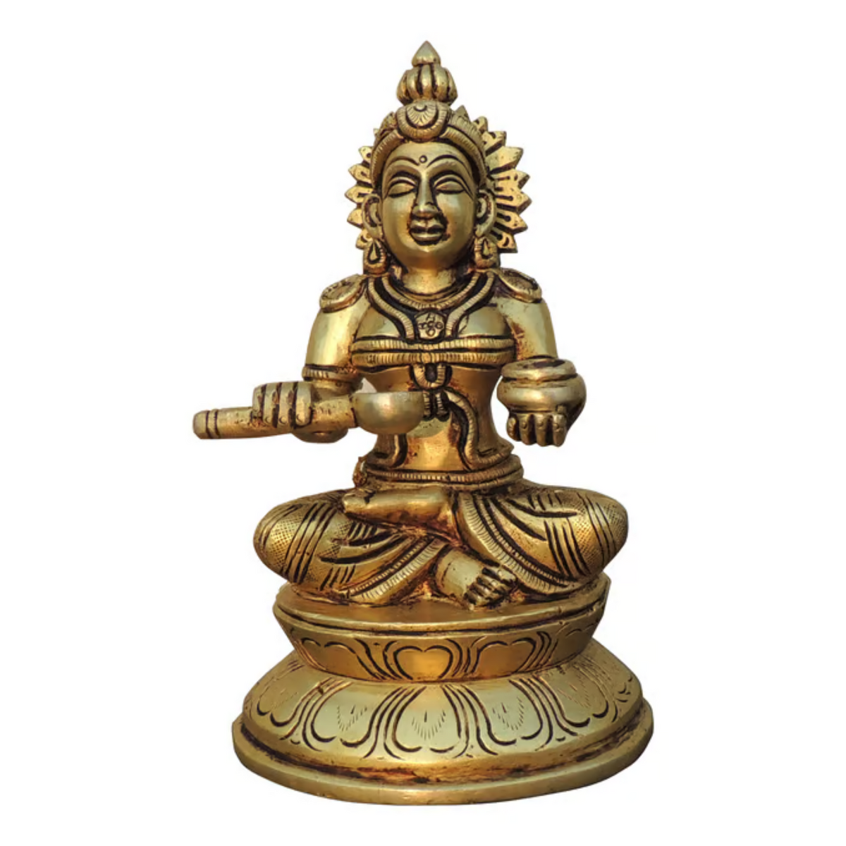 Brass Goddess Annapurna Devi idol 1.36 KG - PUSHMYCART