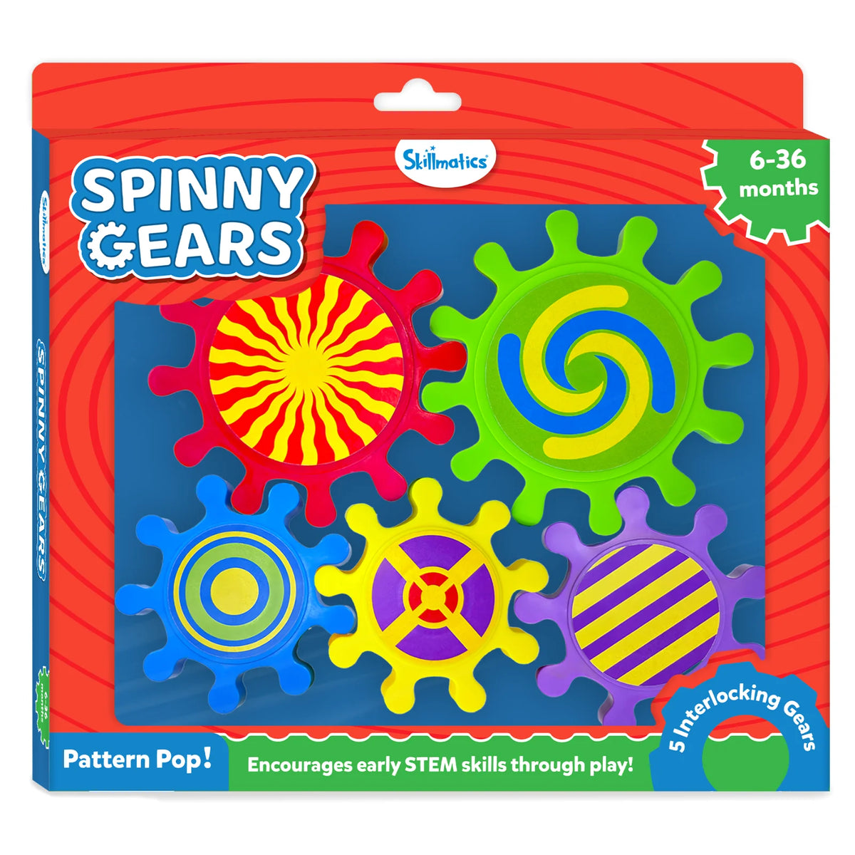 Skillmatics Spinny Gears Pattern Pop 5 Interlocking Gears 6 to 36 Months