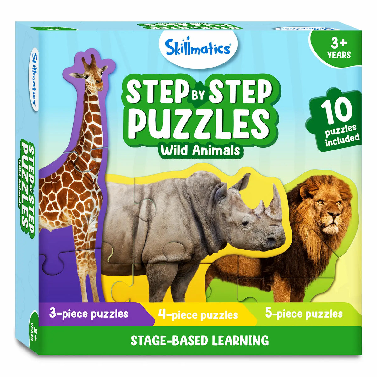 Skillmatics Step By Step Puzzle Wild Animals Ages 3 and Up