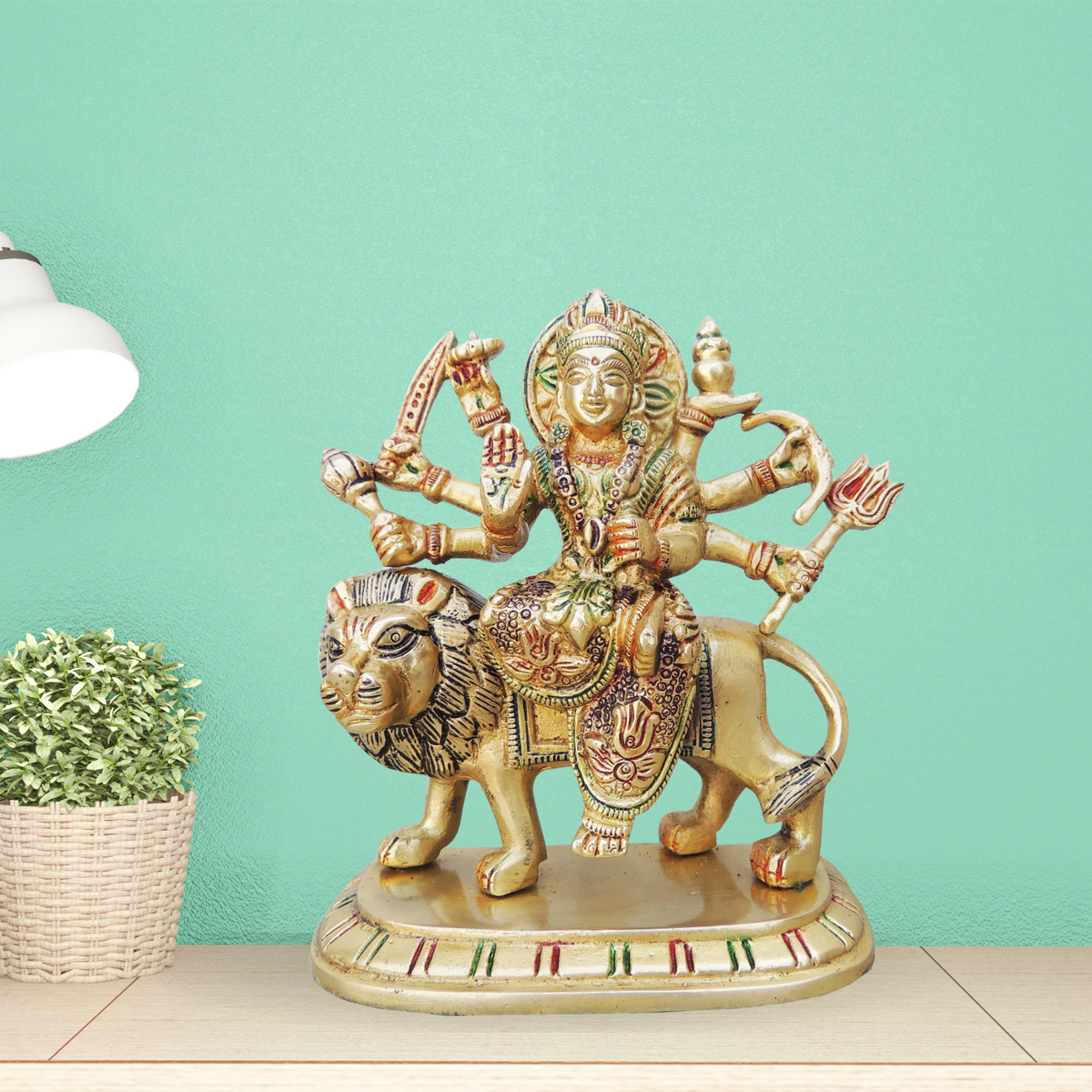Brass Goddess Durga Superfine Idol 1.3Kg - PUSHMYCART