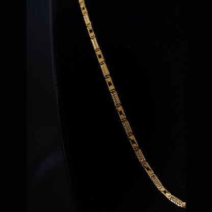 Pure Gold Plain Chain With Small Rectangle Links 8.43g