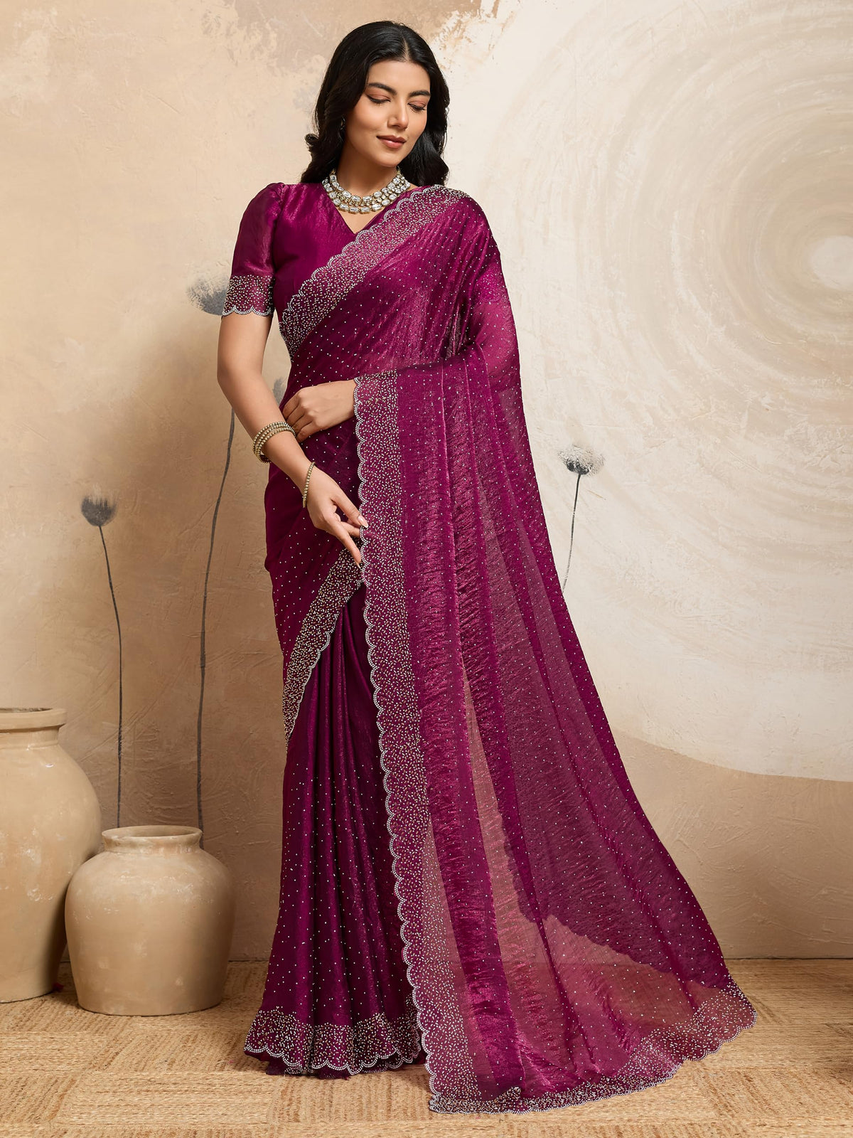 Vasthrlay Classic Traditional Saree with elegant chiffon styling