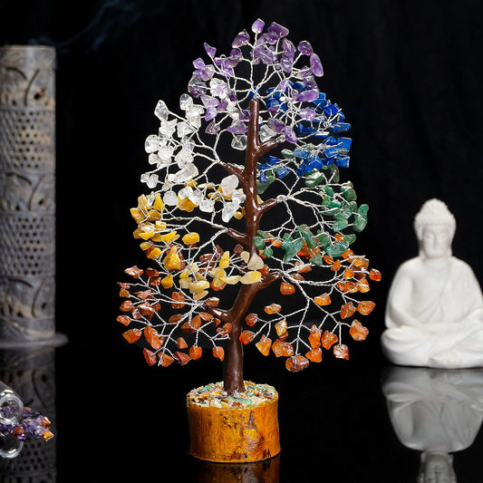 Seven Chakra Crystal M Seal Tree 650 Bead 10-12 Inch - PUSHMYCART
