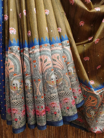 Vasthrlay Ethnic Classic Saree with decorative Kalamkari design