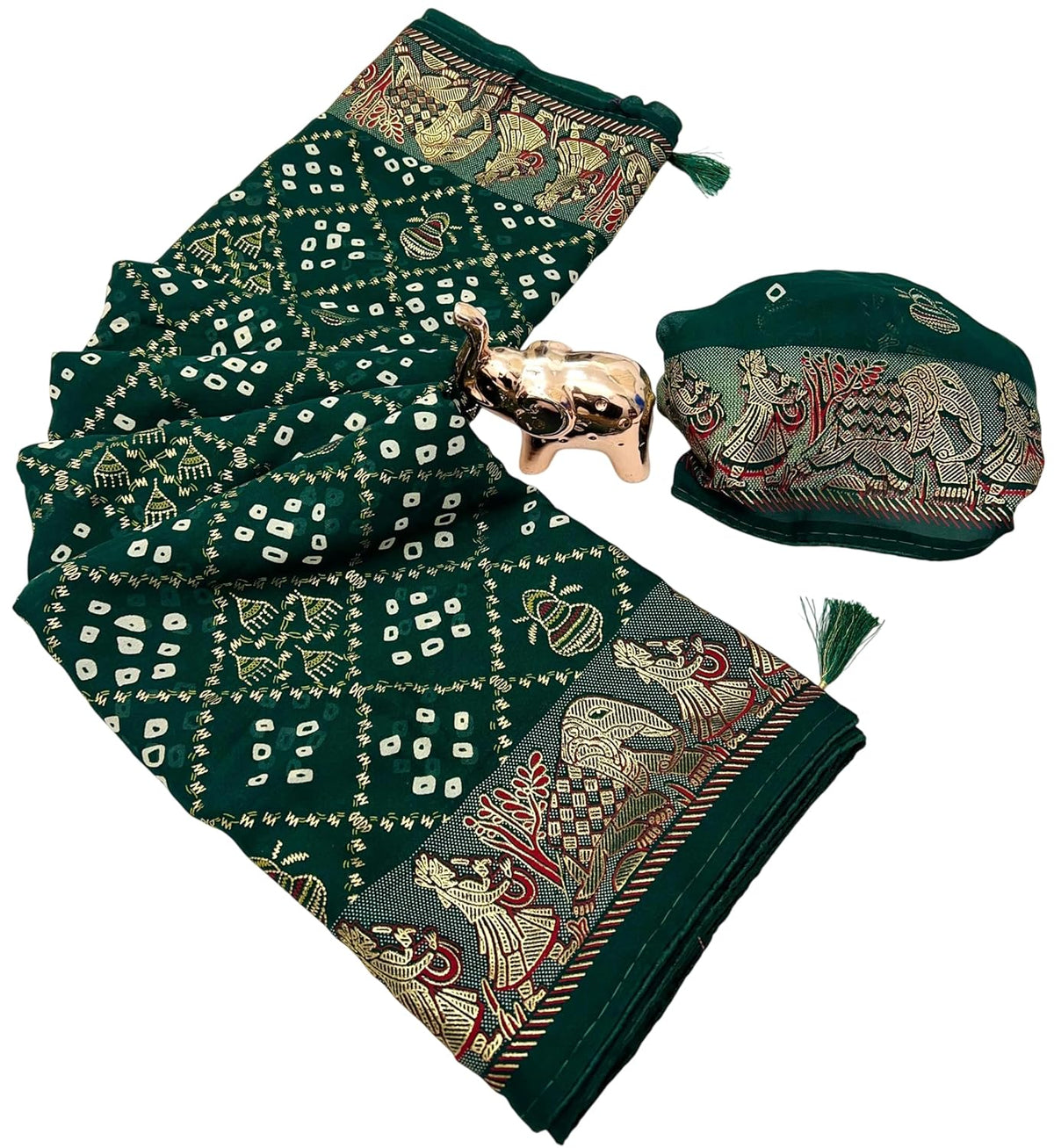 Vasthrlay Classic Georgette Kalamkari Saree for festive ethnic occasions
