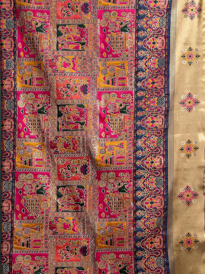 Vasthrlay Printed Saree in Purple with refined ethnic appeal