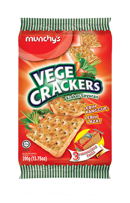 A stack of delicious Munchy's wheat crackers next to a beverage, illustrating a perfect snack moment.