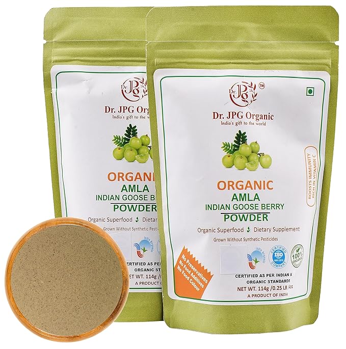 Dr. JPG Organic Amla Powder For Drinking and Hair Growth - PUSHMYCART