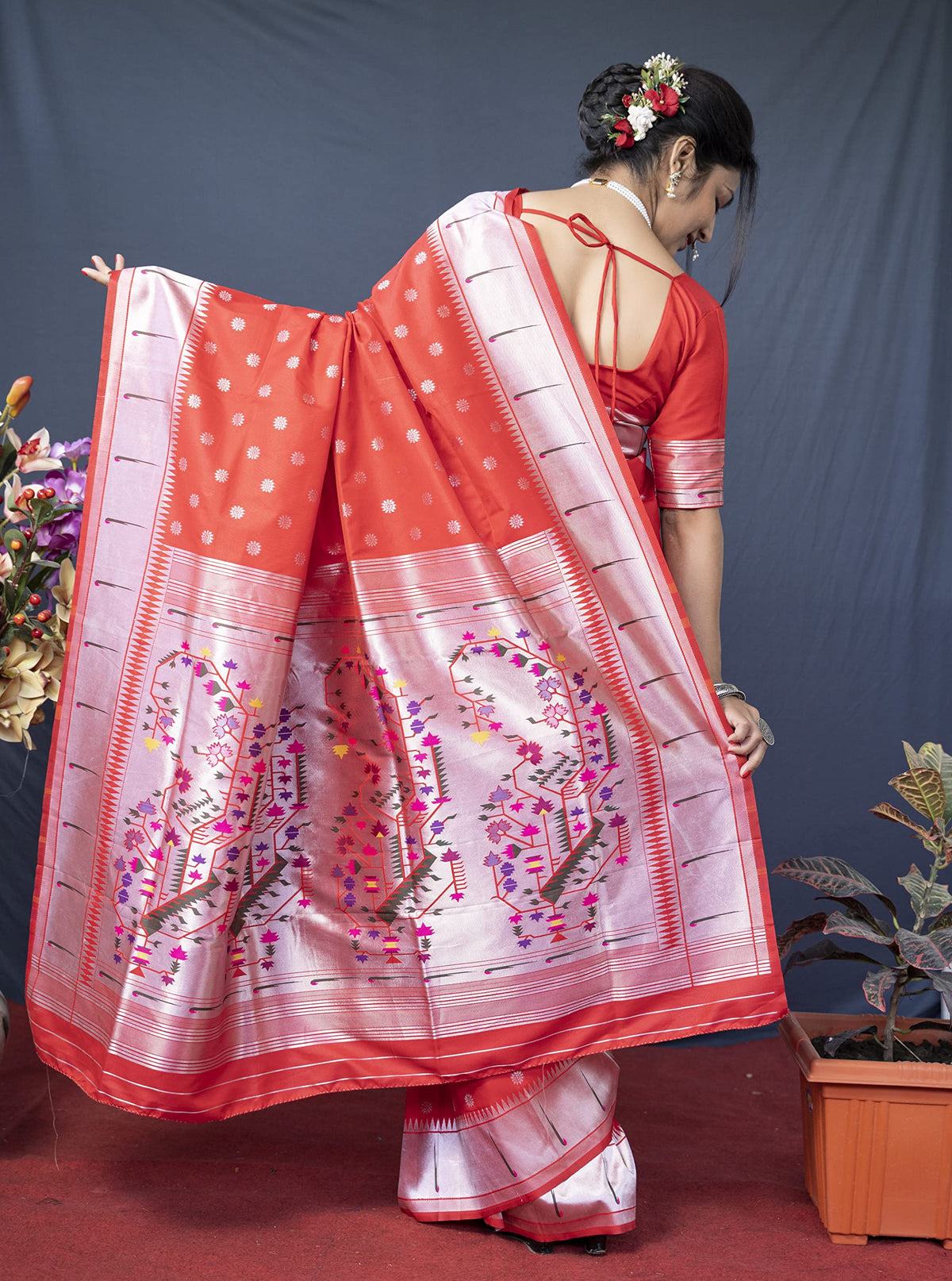 Vasthrlay Paithani Classic Saree with decorative traditional design