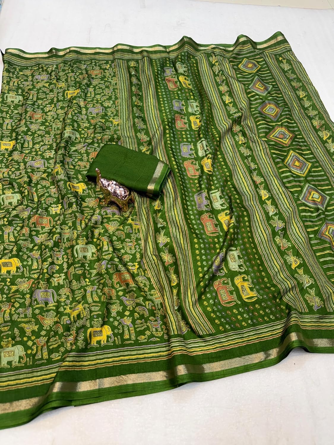 Vasthrlay Classic Kalamkari Saree with elegant Ghicha styling