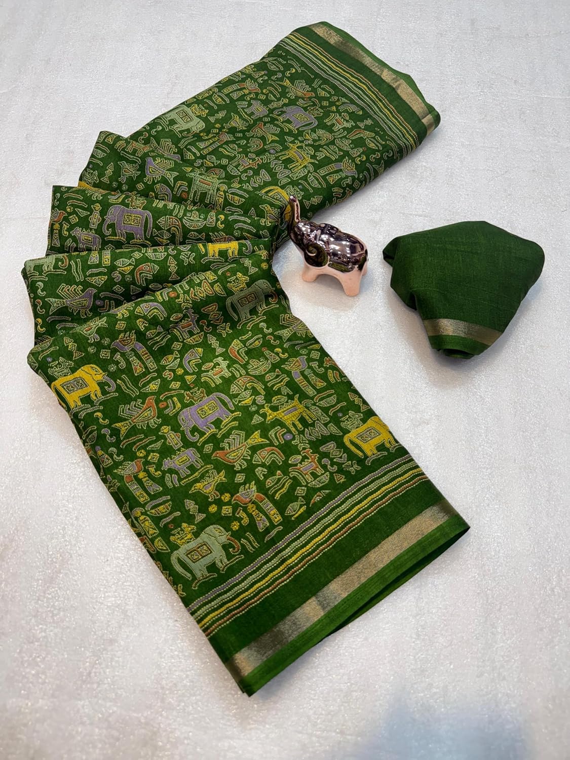 Vasthrlay Ghicha Classic Saree with decorative Kalamkari design