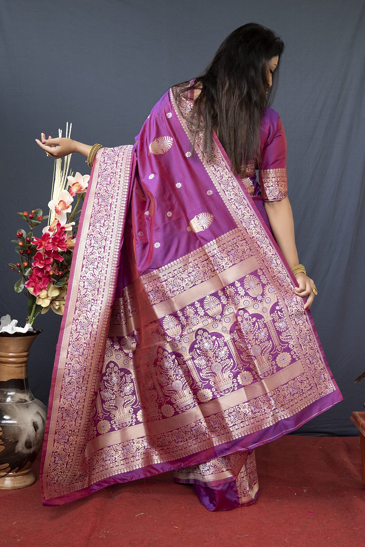 Vasthrlay Traditional Saree in Classic with refined banarasi ethnic appeal