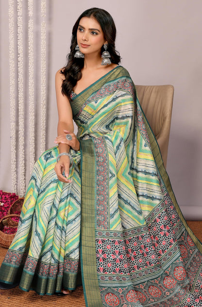 Vasthrlay Printed Saree in Classic with refined ethnic ethnic appeal