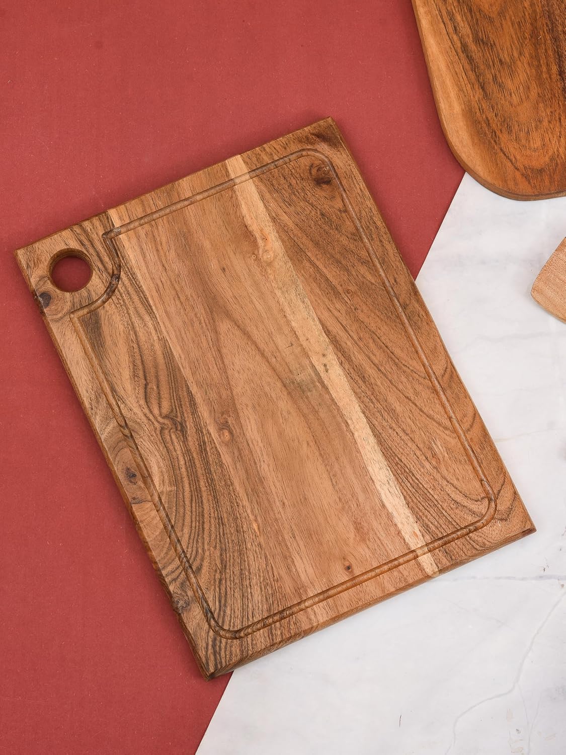 Sanjeev Kapoor Handmade Acacia Wood Serving Platter Rectangular