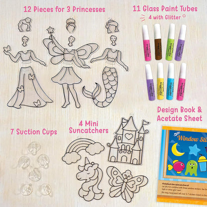 Imagimake Window Art - Princess - 16 Pieces Glass Painting Set