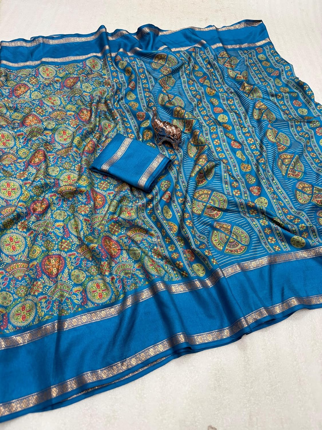 Vasthrlay Classic Traditional Saree with elegant Tussar Silk styling