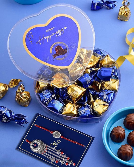 Hyperfoods® Bhaiya Bhabhi Rakhi Set With Chocolate - PUSHMYCART