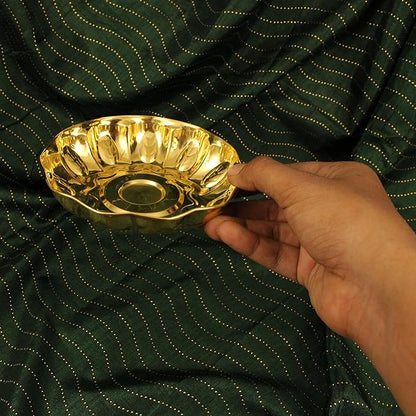 Brass Prasadam Plate 37 Grams Pack of 2 - PUSHMYCART