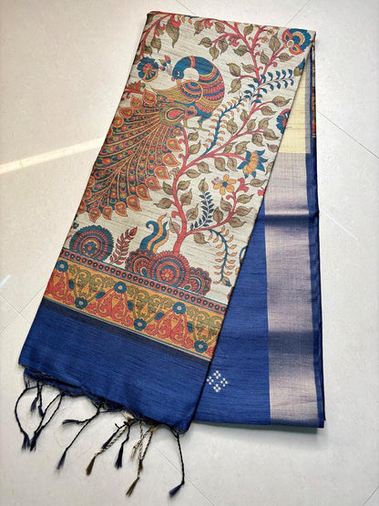 Vasthrlay Tussar Classic Saree with decorative Traditional design