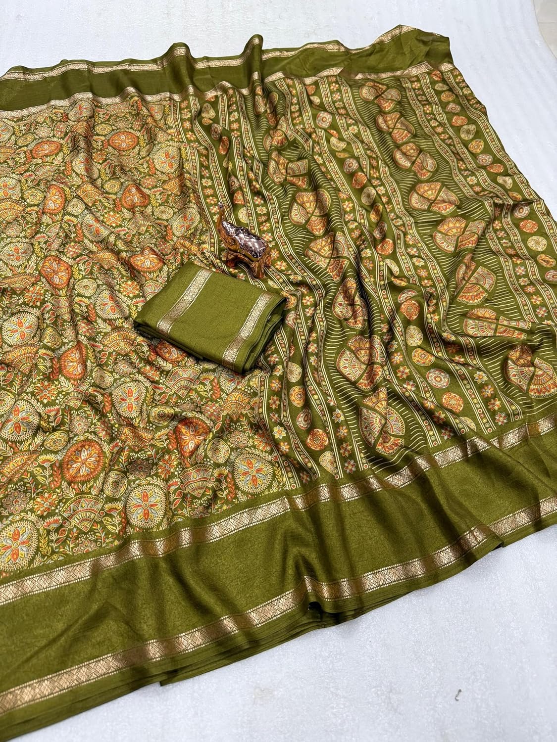Vasthrlay Classic Traditional Saree with elegant Tussar Silk styling