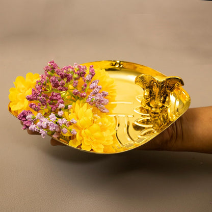 Brass Sankha shaped Plate 60g - PUSHMYCART