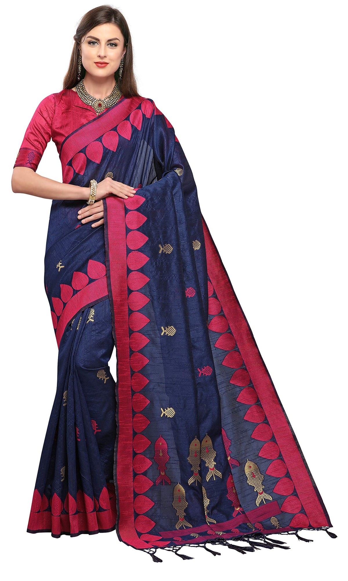 Vasthrlay Blue Ethnic Traditional Saree for festive ethnic occasions