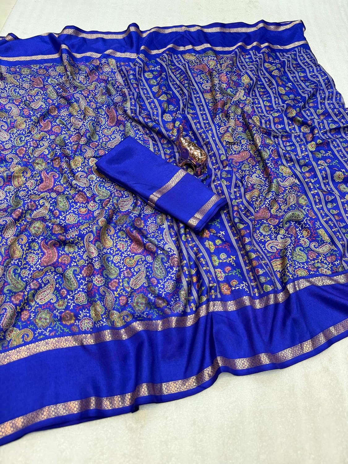 Vasthrlay Classic Kalamkari Saree with elegant Tussar styling