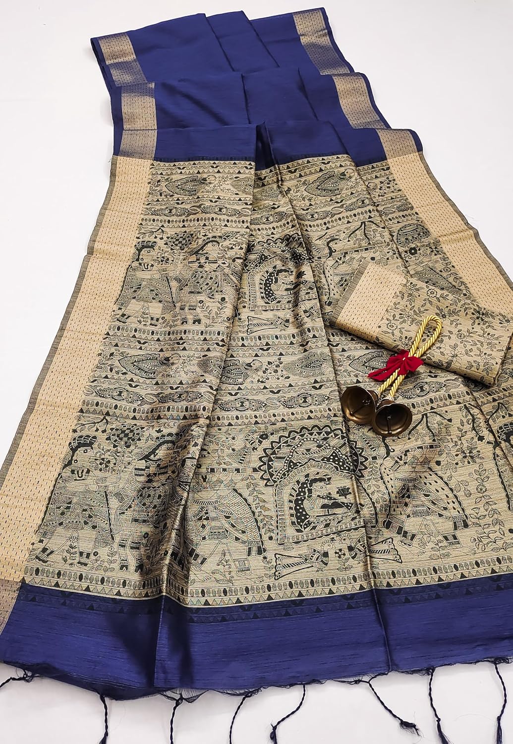 Vasthrlay Tussar Classic Saree with decorative Traditional design