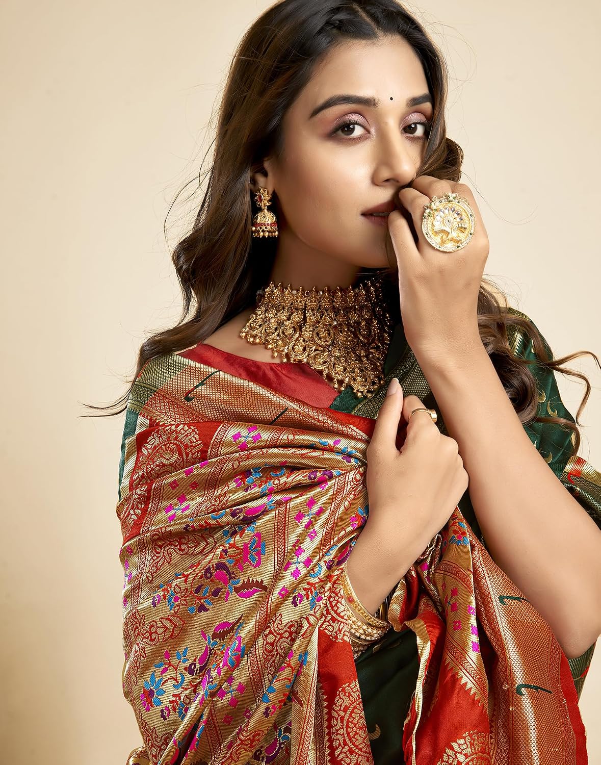 Vasthrlay Pink Jacquard saree for ceremony and occasion wear