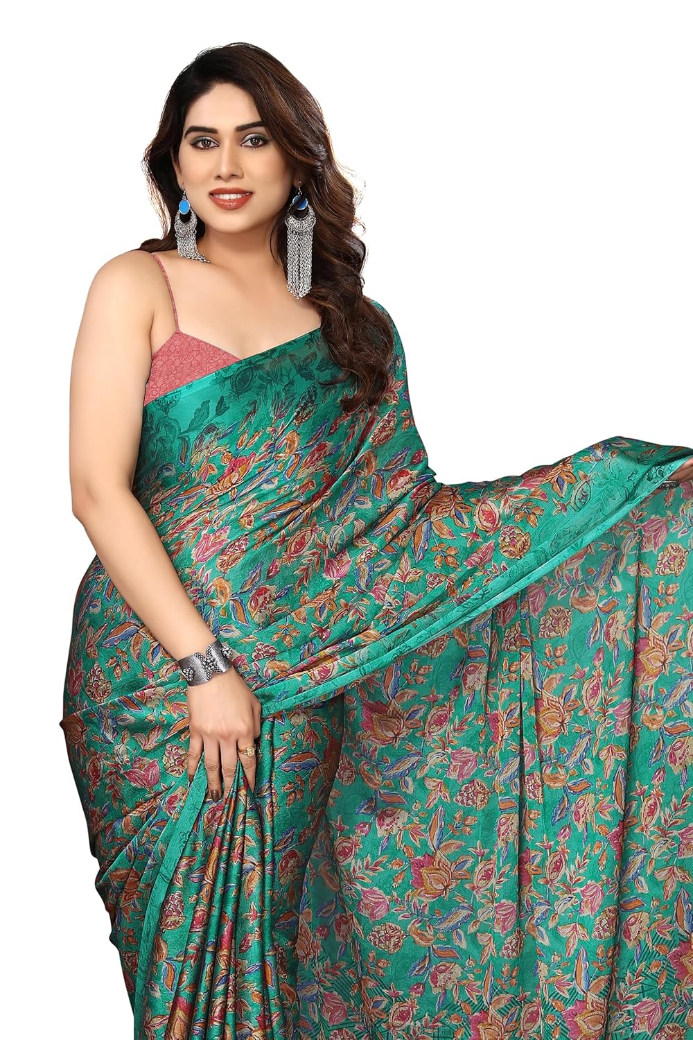 Vasthrlay Beige Chiffon Georgette Traditional Ethnic Wear for festive occasions