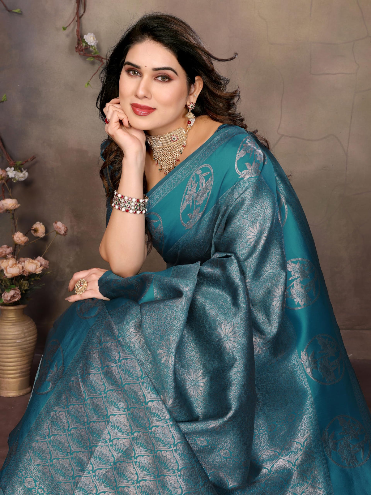 Vasthrlay Silk Classic Saree with decorative traditional design