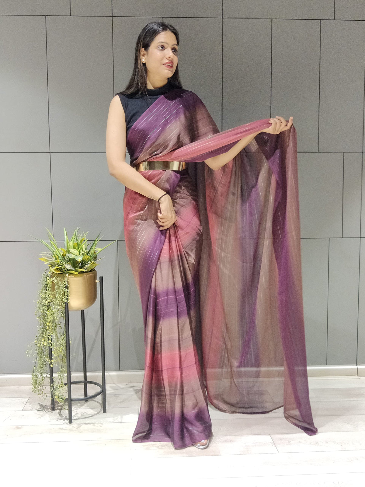 Vasthrlay Pink Traditional Saree for wedding and party wear styling