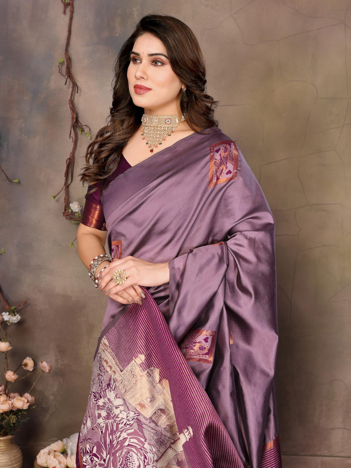 Vasthrlay Silk Classic Saree with decorative traditional design