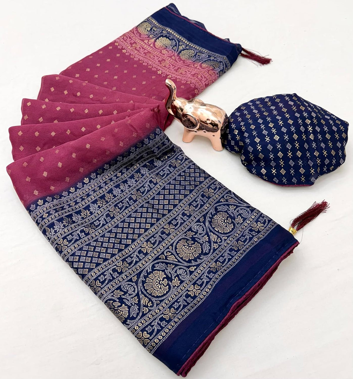 Vasthrlay Georgette Classic Saree with decorative Traditional design