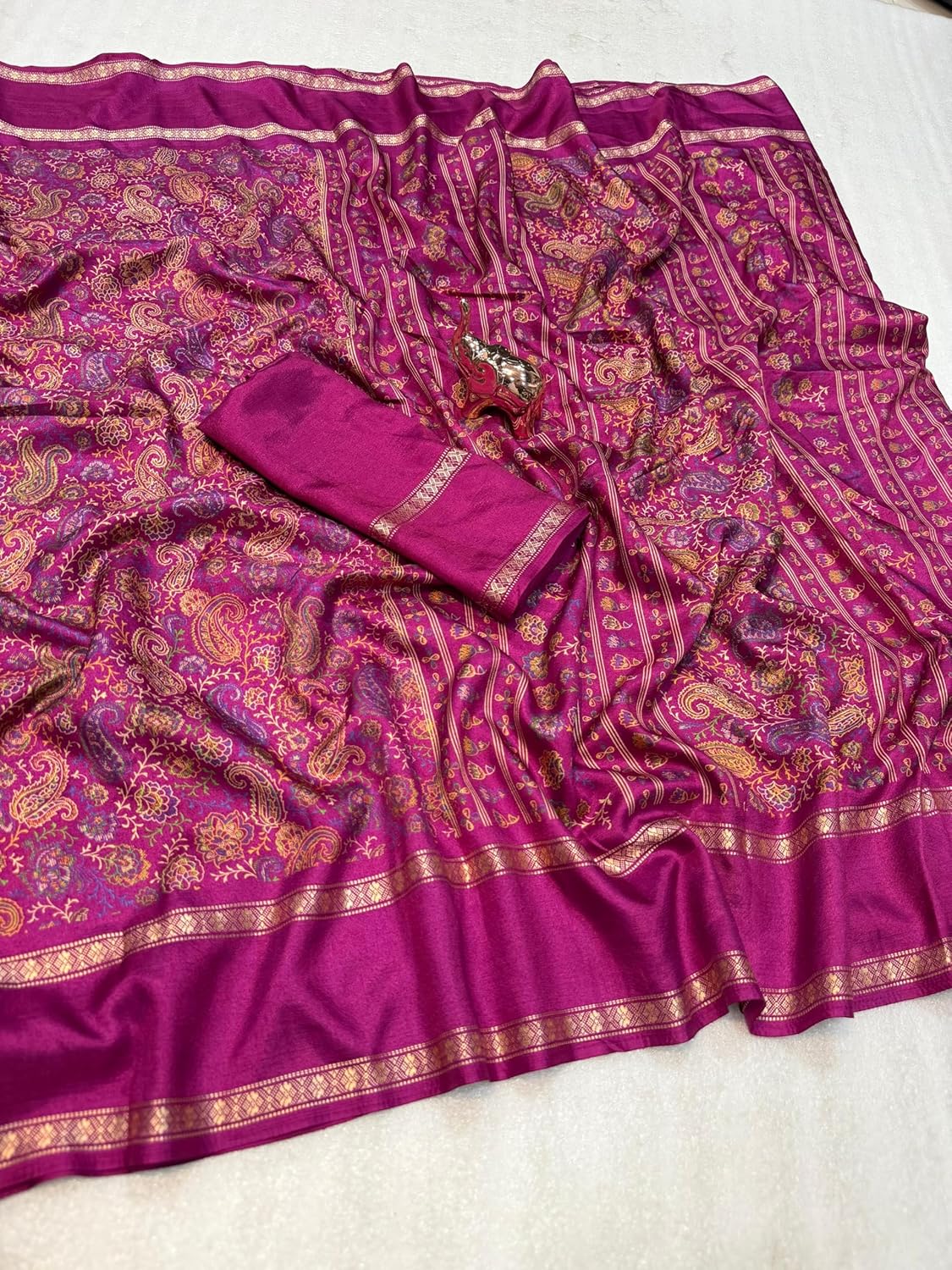Vasthrlay Classic Kalamkari Saree with elegant Tussar styling