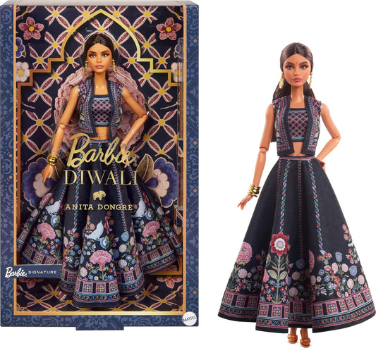 Barbie Diwali Doll by Anita Dongre Festival of Lights Collectible with Doll Stand