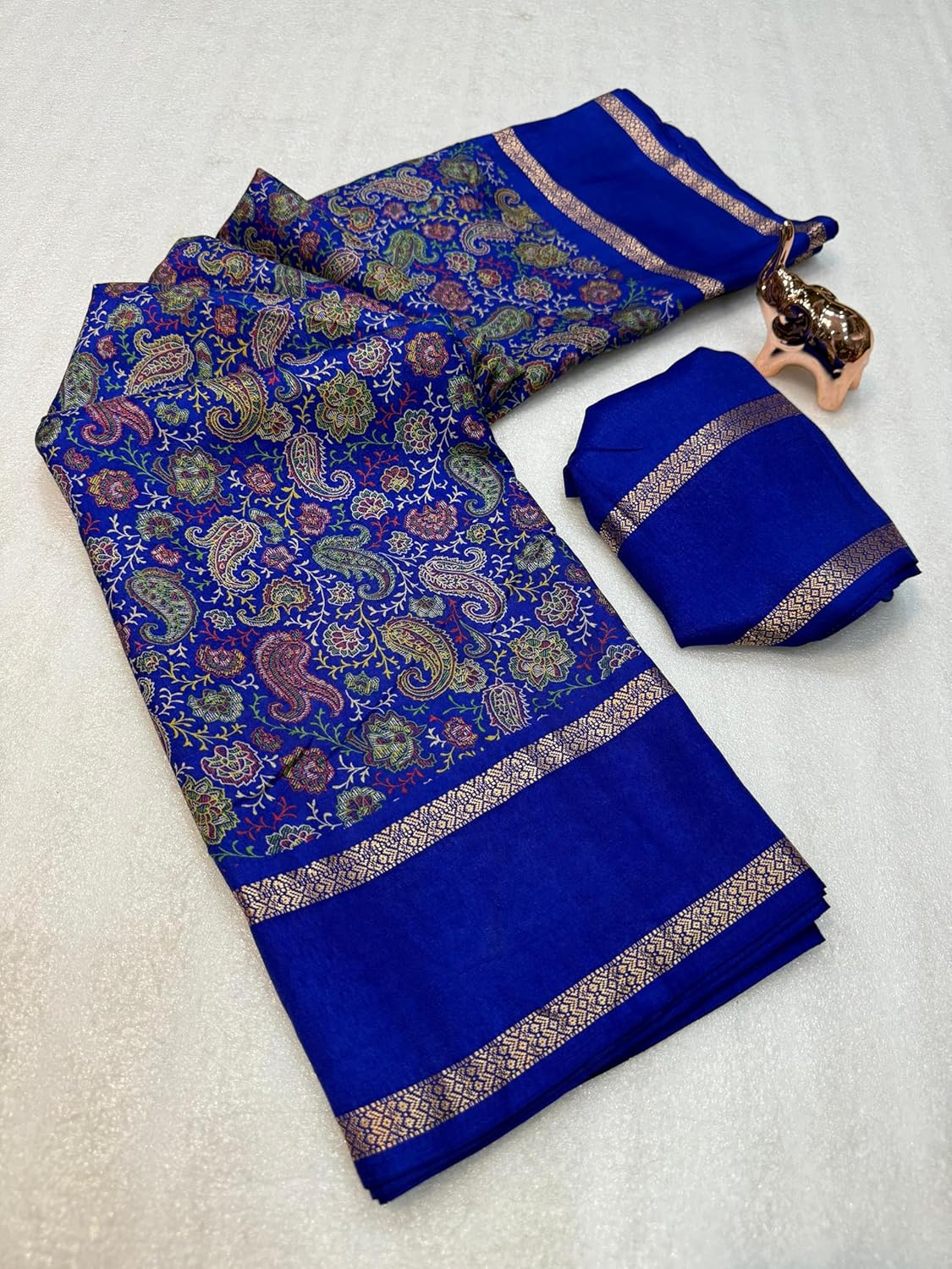 Vasthrlay Tussar Classic Saree with decorative Kalamkari design