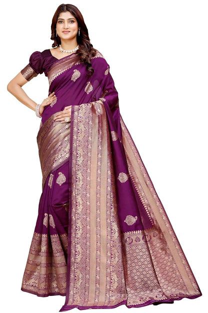 VasthrlayClassic Kanjivaram Silk Traditional Saree for festive ethnic occasions