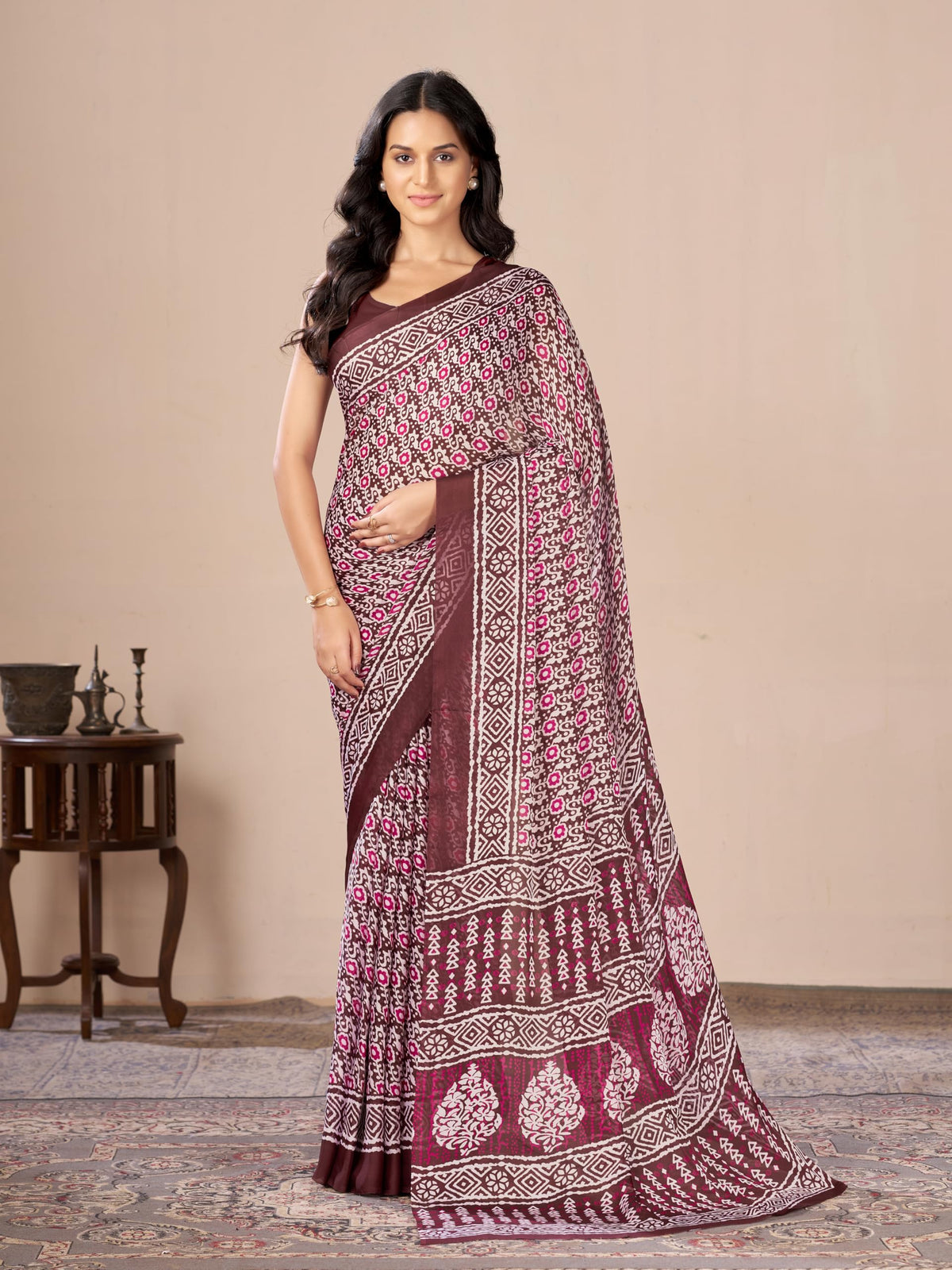 Vasthrlay Classic Traditional Saree with elegant georgette styling
