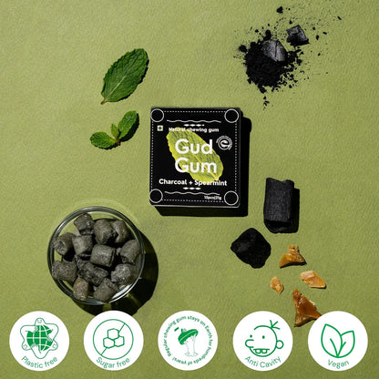 Gud Gum Charcoal Mint Chewing Gum